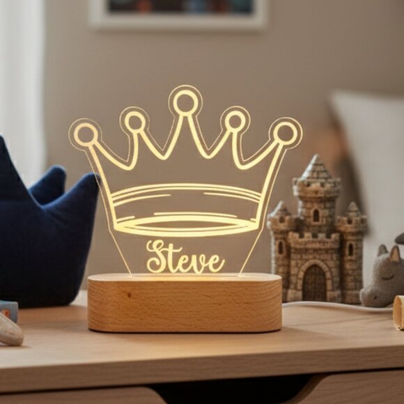 King Crown Night Light – Personalized LED Lamp for Kids Room - Picture 8 of 8